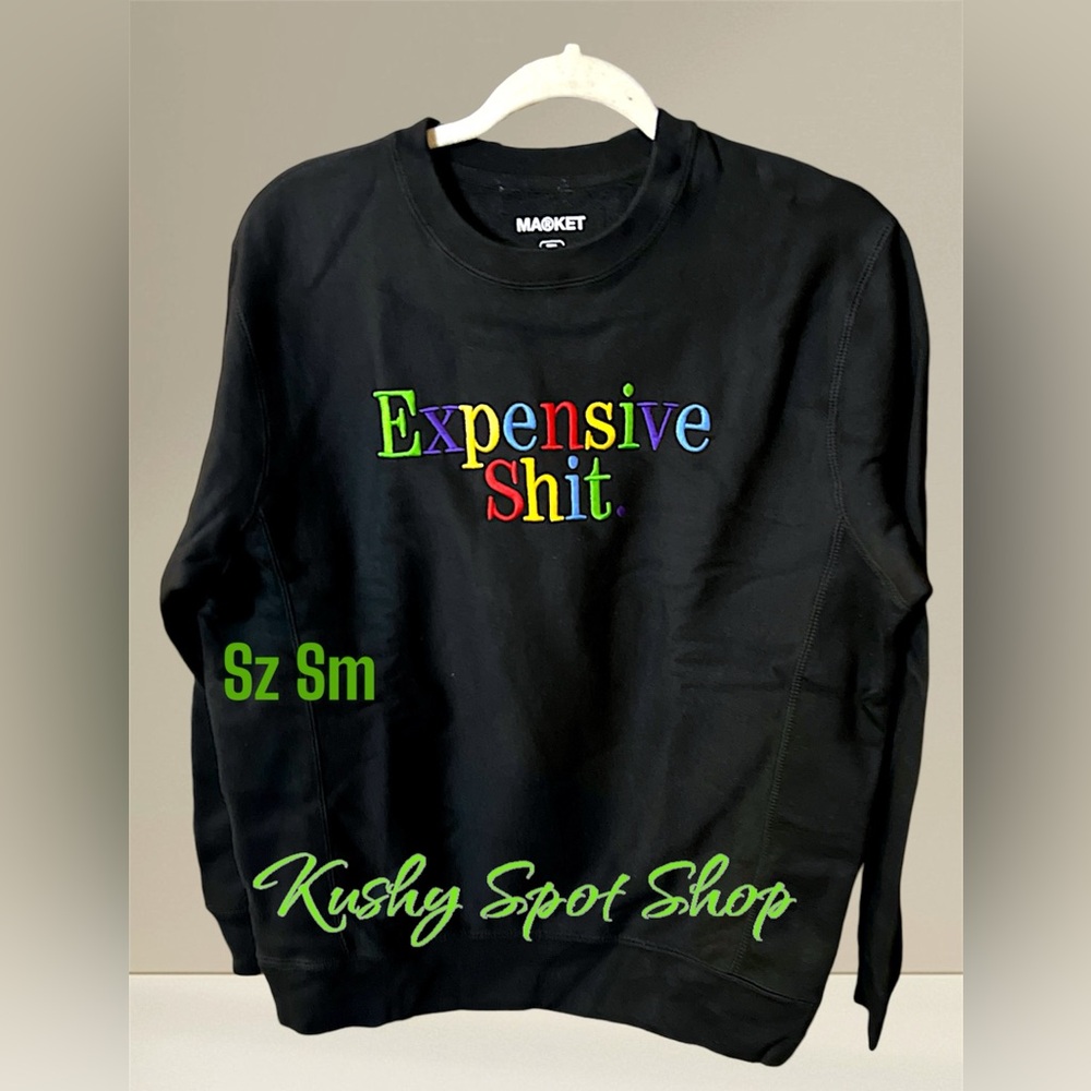 NWOT RARE✨‼️ MARKET™️ ✨🧵Embroidered Multi Color Print 🌈 CREWNECK Sweater✨SZ Sm